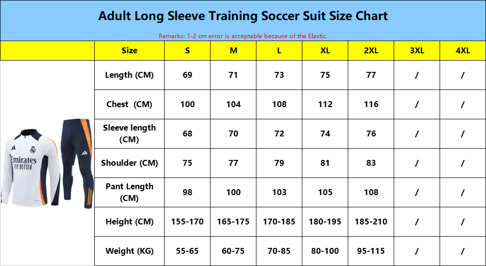 Adult Long Sleeve Training Suit